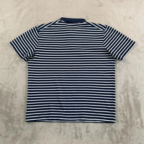 Nike x Michigan Wolverines Polo Shirt Men Medium Blue White Striped Performance - Picture 6 of 9